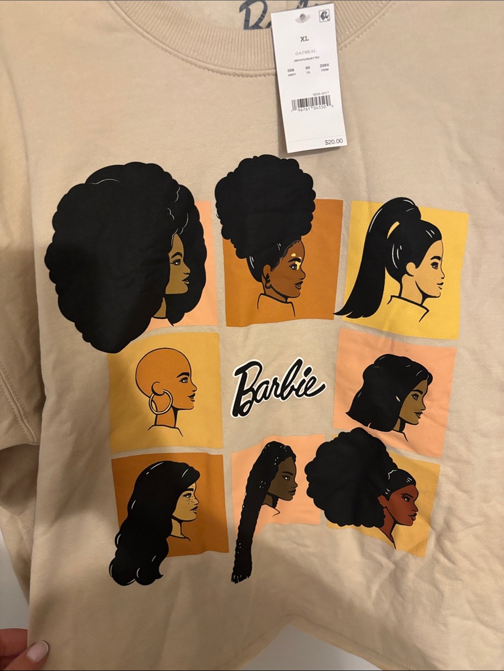 Barbie Beige Graphic Sweatshirt with Multicolor Portrait Panels - Picture 4 of 4